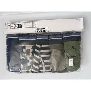 NEW Amazon Essentials Cotton Boxer Briefs L 5-Pack Tagless Multicolor